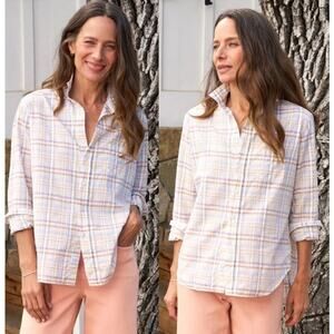 NEW Frank & Eileen Plaid Eileen Shirt Italian Woven Cotton Linen Multi Size XL